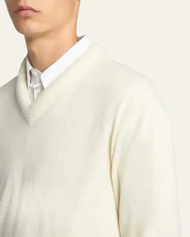 Jil Sander Men's Wool V-Neck Sweater | Thumbnail 5 Jil Sander Men's Wool V-Neck Sweater | Thumbnail 5