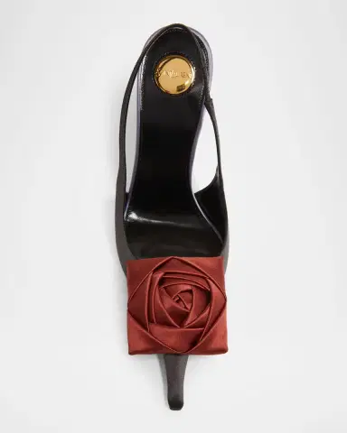 Saint Laurent 110mm Amalia Satin Slingback Pumps | Thumbnail 3 Saint Laurent 110mm Amalia Satin Slingback Pumps | Thumbnail 3
