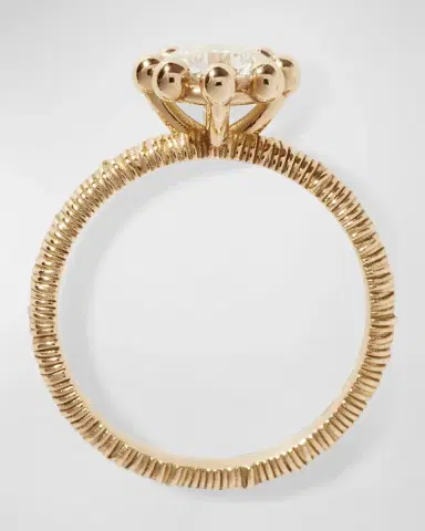 Oscar Massin Beaded Filigree 18K Recycled Yellow Gold and Lab Grown Diamond Ring | Thumbnail 3 Oscar Massin Beaded Filigree 18K Recycled Yellow Gold and Lab Grown Diamond Ring | Thumbnail 3