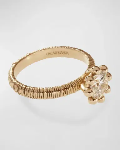 Oscar Massin Beaded Filigree 18K Recycled Yellow Gold and Lab Grown Diamond Ring | Thumbnail 5 Oscar Massin Beaded Filigree 18K Recycled Yellow Gold and Lab Grown Diamond Ring | Thumbnail 5