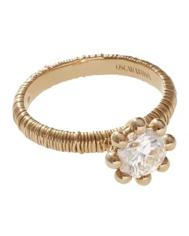 Oscar Massin Beaded Filigree 18K Recycled Yellow Gold and Lab Grown Diamond Ring | Thumbnail 1 Oscar Massin Beaded Filigree 18K Recycled Yellow Gold and Lab Grown Diamond Ring | Thumbnail 1