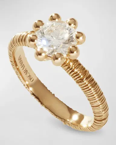 Oscar Massin Beaded Filigree 18K Recycled Yellow Gold and Lab Grown Diamond Ring | Thumbnail 4 Oscar Massin Beaded Filigree 18K Recycled Yellow Gold and Lab Grown Diamond Ring | Thumbnail 4
