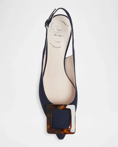 Roger Vivier 65mm Viv in the City Suede Buckle Slingback Pumps | Thumbnail 3 Roger Vivier 65mm Viv in the City Suede Buckle Slingback Pumps | Thumbnail 3