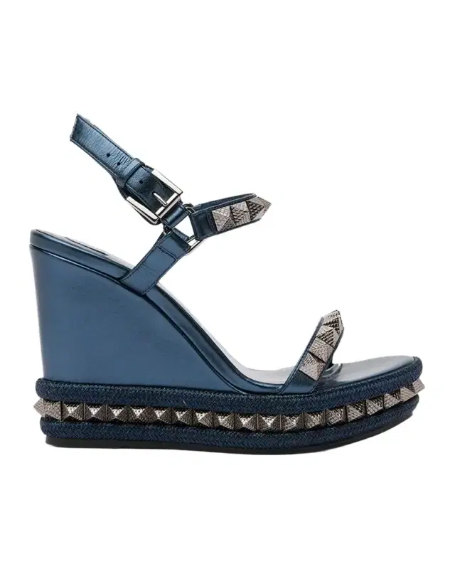 110mm Pyraclou Metallic Leather Spike Wedge Sandals 110mm Pyraclou Metallic Leather Spike Wedge Sandals