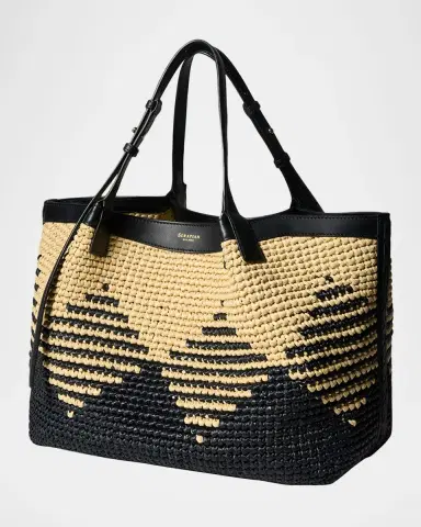 Serapian Secret Crochet Raffia Mosaico Tote Bag | Thumbnail 2 Serapian Secret Crochet Raffia Mosaico Tote Bag | Thumbnail 2