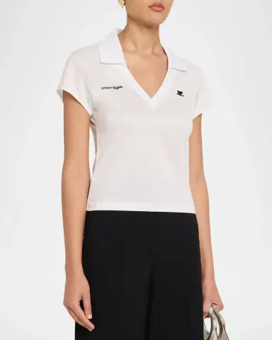 Courrèges Sports Cropped Polo Top | Thumbnail 4 Courrèges Sports Cropped Polo Top | Thumbnail 4