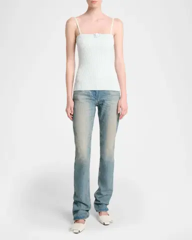 Courrèges Buckle-Neck Ribbed Tank Top | Thumbnail 2 Courrèges Buckle-Neck Ribbed Tank Top | Thumbnail 2