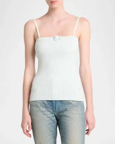Courrèges Buckle-Neck Ribbed Tank Top | Thumbnail 4 Courrèges Buckle-Neck Ribbed Tank Top | Thumbnail 4