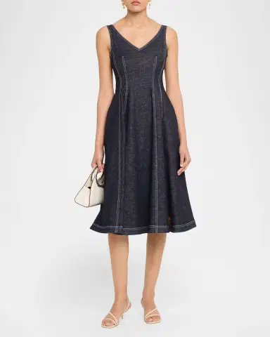 Marni Sleeveless Denim Midi Dress | Thumbnail 2 Marni Sleeveless Denim Midi Dress | Thumbnail 2