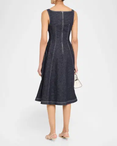 Marni Sleeveless Denim Midi Dress | Thumbnail 3 Marni Sleeveless Denim Midi Dress | Thumbnail 3