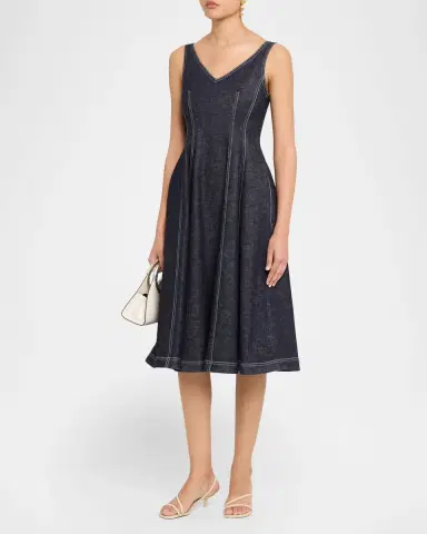 Marni Sleeveless Denim Midi Dress | Thumbnail 4 Marni Sleeveless Denim Midi Dress | Thumbnail 4
