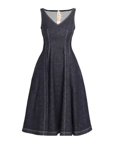 Marni Sleeveless Denim Midi Dress | Thumbnail 1 Marni Sleeveless Denim Midi Dress | Thumbnail 1