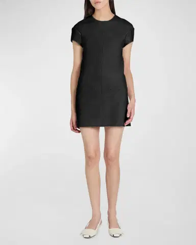 Courrèges Heritage Wool-Blend Cap-Sleeve Mini Dress | Thumbnail 2 Courrèges Heritage Wool-Blend Cap-Sleeve Mini Dress | Thumbnail 2