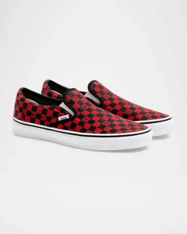 Valentino Garavani x Vans Men's VLogo Checkerboard Classic Slip-On Sneakers | Thumbnail 4 Valentino Garavani x Vans Men's VLogo Checkerboard Classic Slip-On Sneakers | Thumbnail 4