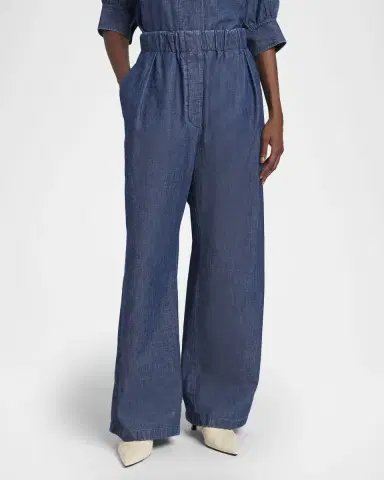 Jil Sander Chambray Straight-Leg Pull-On Trousers | Thumbnail 4 Jil Sander Chambray Straight-Leg Pull-On Trousers | Thumbnail 4