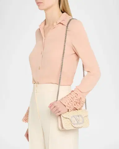 Valentino Garavani Loco Pearly Satin Shoulder Bag | Thumbnail 2 Valentino Garavani Loco Pearly Satin Shoulder Bag | Thumbnail 2