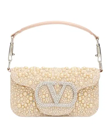 Valentino Garavani Loco Pearly Satin Shoulder Bag | Thumbnail 1 Valentino Garavani Loco Pearly Satin Shoulder Bag | Thumbnail 1