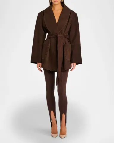 SEROYA Chandra Suede Wrap Jacket | Thumbnail 2 SEROYA Chandra Suede Wrap Jacket | Thumbnail 2