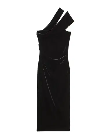Reiss Dalia Velvet One-Shoulder Midi Dress | Thumbnail 1 Reiss Dalia Velvet One-Shoulder Midi Dress | Thumbnail 1