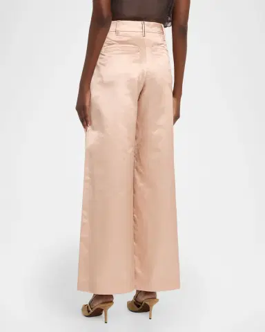 Brunello Cucinelli Pleated Cotton-Silk Wide-Leg Pants | Thumbnail 3 Brunello Cucinelli Pleated Cotton-Silk Wide-Leg Pants | Thumbnail 3