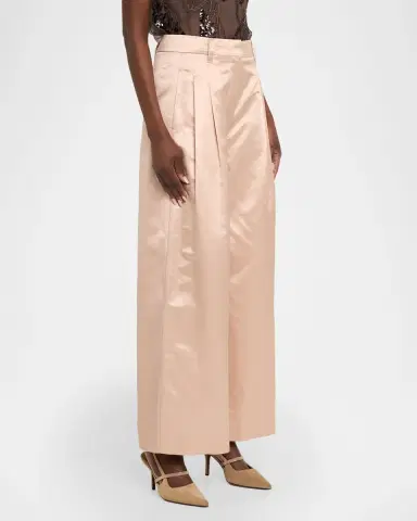 Brunello Cucinelli Pleated Cotton-Silk Wide-Leg Pants | Thumbnail 4 Brunello Cucinelli Pleated Cotton-Silk Wide-Leg Pants | Thumbnail 4