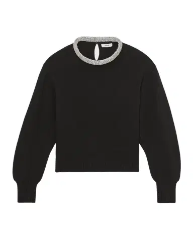 Reiss Wool-Blend Necklace-Trim Sweater | Thumbnail 1 Reiss Wool-Blend Necklace-Trim Sweater | Thumbnail 1