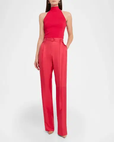 Lapointe Silky Twill Belted Pants | Thumbnail 2 Lapointe Silky Twill Belted Pants | Thumbnail 2