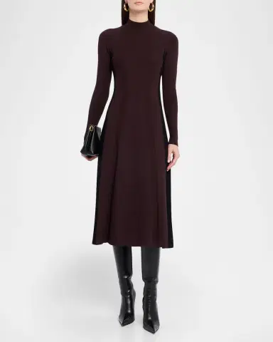 Reiss Zaya Contrast-Panel Knit Midi Dress | Thumbnail 2 Reiss Zaya Contrast-Panel Knit Midi Dress | Thumbnail 2