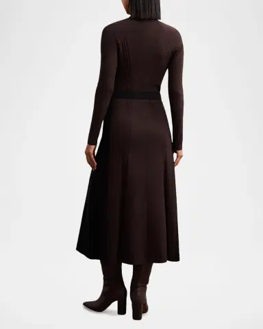Reiss Zaya Contrast-Panel Knit Midi Dress | Thumbnail 3 Reiss Zaya Contrast-Panel Knit Midi Dress | Thumbnail 3