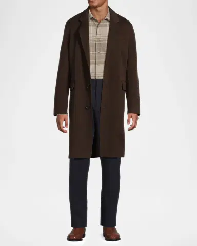 Vince Men 's Splittable Wool-Blend Single-Breasted Topcoat | Thumbnail 2 Vince Men 's Splittable Wool-Blend Single-Breasted Topcoat | Thumbnail 2