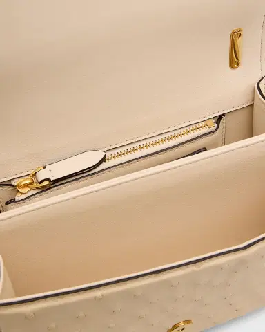 Valentino Garavani Vain Ostrich Leather Shoulder Bag | Thumbnail 4 Valentino Garavani Vain Ostrich Leather Shoulder Bag | Thumbnail 4