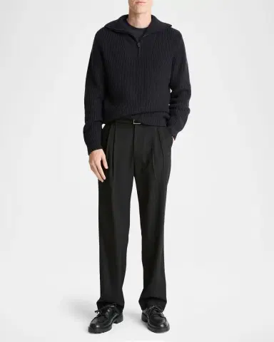 Vince Men 's Heirloom Shaker Wool-Cashmere Quarter-Zip Sweater | Thumbnail 2 Vince Men 's Heirloom Shaker Wool-Cashmere Quarter-Zip Sweater | Thumbnail 2