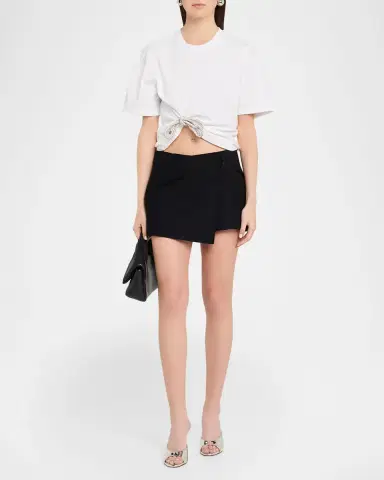 AREA Crystal Bow Crop T-Shirt | Thumbnail 2 AREA Crystal Bow Crop T-Shirt | Thumbnail 2