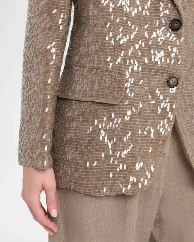 Brunello Cucinelli Dazzling Embroidered Crispy Silk Single-Breasted Blazer | Thumbnail 5 Brunello Cucinelli Dazzling Embroidered Crispy Silk Single-Breasted Blazer | Thumbnail 5