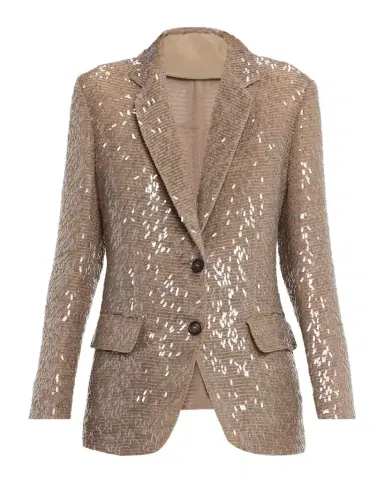 Brunello Cucinelli Dazzling Embroidered Crispy Silk Single-Breasted Blazer | Thumbnail 1 Brunello Cucinelli Dazzling Embroidered Crispy Silk Single-Breasted Blazer | Thumbnail 1