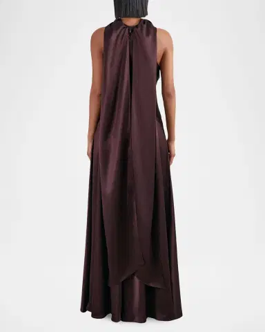Reiss Fae Satin Cape Maxi Dress | Thumbnail 2 Reiss Fae Satin Cape Maxi Dress | Thumbnail 2