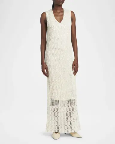 Jil Sander Crochet Knit Sleeveless Maxi Dress | Thumbnail 2 Jil Sander Crochet Knit Sleeveless Maxi Dress | Thumbnail 2