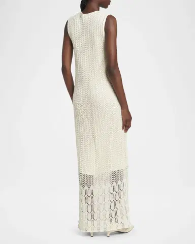 Jil Sander Crochet Knit Sleeveless Maxi Dress | Thumbnail 3 Jil Sander Crochet Knit Sleeveless Maxi Dress | Thumbnail 3