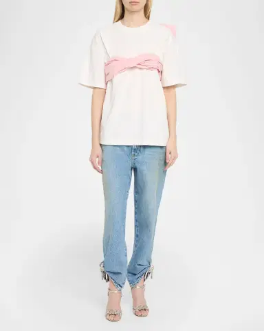 AREA Taffeta Knot Bandeau T-Shirt | Thumbnail 2 AREA Taffeta Knot Bandeau T-Shirt | Thumbnail 2