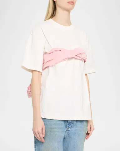 AREA Taffeta Knot Bandeau T-Shirt | Thumbnail 4 AREA Taffeta Knot Bandeau T-Shirt | Thumbnail 4