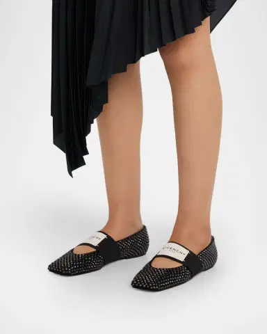 Givenchy Label Embellished Suede Ballerina Flats | Thumbnail 2 Givenchy Label Embellished Suede Ballerina Flats | Thumbnail 2