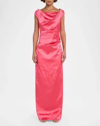 Talbot Runhof Donde Draped Satin Duchesse Column Gown | Thumbnail 2 Talbot Runhof Donde Draped Satin Duchesse Column Gown | Thumbnail 2