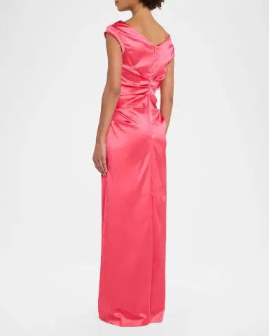 Talbot Runhof Donde Draped Satin Duchesse Column Gown | Thumbnail 3 Talbot Runhof Donde Draped Satin Duchesse Column Gown | Thumbnail 3