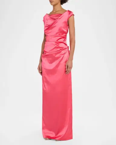 Talbot Runhof Donde Draped Satin Duchesse Column Gown | Thumbnail 4 Talbot Runhof Donde Draped Satin Duchesse Column Gown | Thumbnail 4