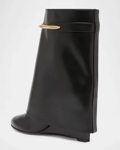 Givenchy Shark Pinch Draped Leather Wedge Ankle Boots | Thumbnail 4 Givenchy Shark Pinch Draped Leather Wedge Ankle Boots | Thumbnail 4