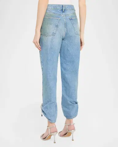 AREA Crystal Knot Straight-Leg Ankle Jeans | Thumbnail 2 AREA Crystal Knot Straight-Leg Ankle Jeans | Thumbnail 2