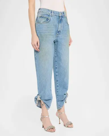 AREA Crystal Knot Straight-Leg Ankle Jeans | Thumbnail 3 AREA Crystal Knot Straight-Leg Ankle Jeans | Thumbnail 3