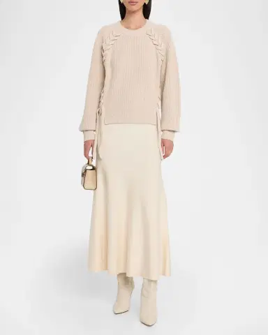 Isabel Marant Tulliam Braided Rib-Knit Wool & Cashmere Sweater | Thumbnail 2 Isabel Marant Tulliam Braided Rib-Knit Wool & Cashmere Sweater | Thumbnail 2
