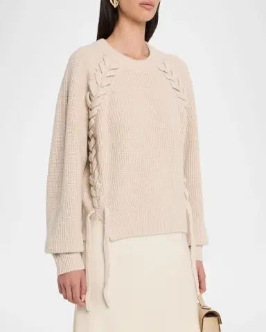 Isabel Marant Tulliam Braided Rib-Knit Wool & Cashmere Sweater | Thumbnail 4 Isabel Marant Tulliam Braided Rib-Knit Wool & Cashmere Sweater | Thumbnail 4