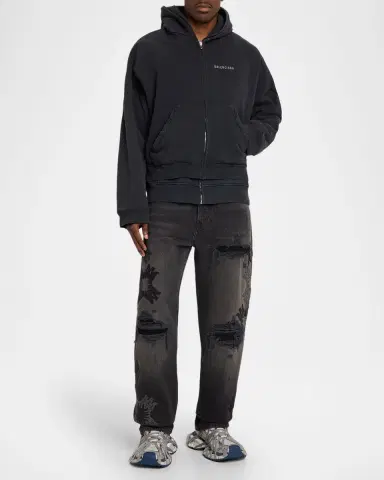 Amiri Men's Mx1 MA Quad Distressed Straight-Leg Jeans | Thumbnail 2 Amiri Men's Mx1 MA Quad Distressed Straight-Leg Jeans | Thumbnail 2